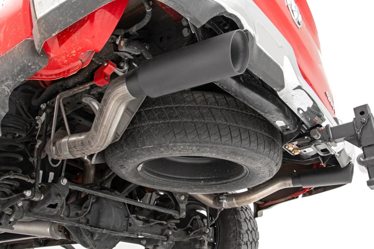 Ram 1500 Performance Exhaust - Rough Country - Dual Cat-Back - Black - '19-'23